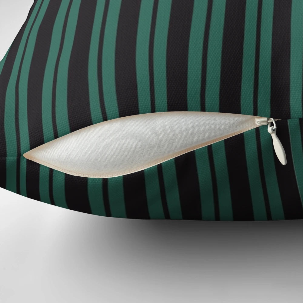 Haunted Mansion-inspired pillow with creepy stripes and a Disney theme