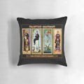 Haunted Mansion themed decorative throw pillow with vintage New Orleans and Liberty Square imagery