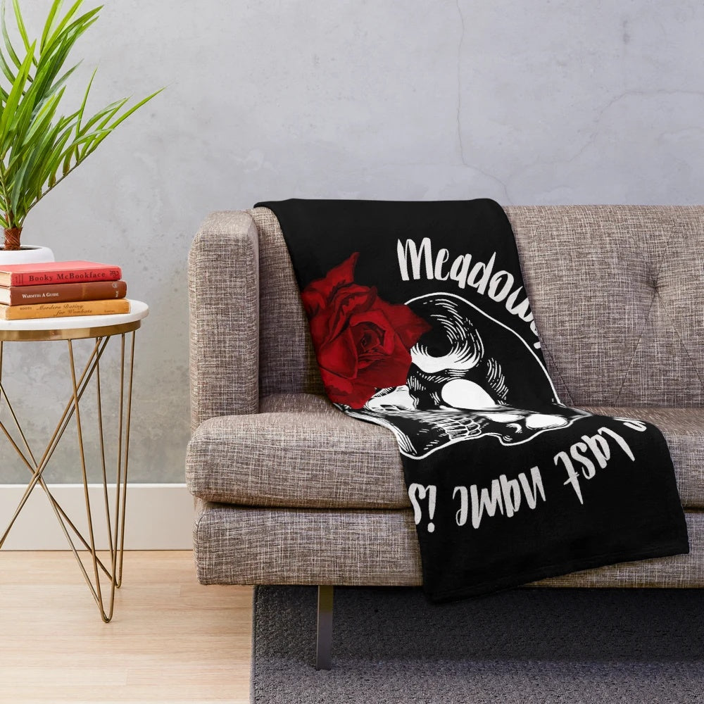 Haunting Adeline inspired plush blanket with floral meadows design