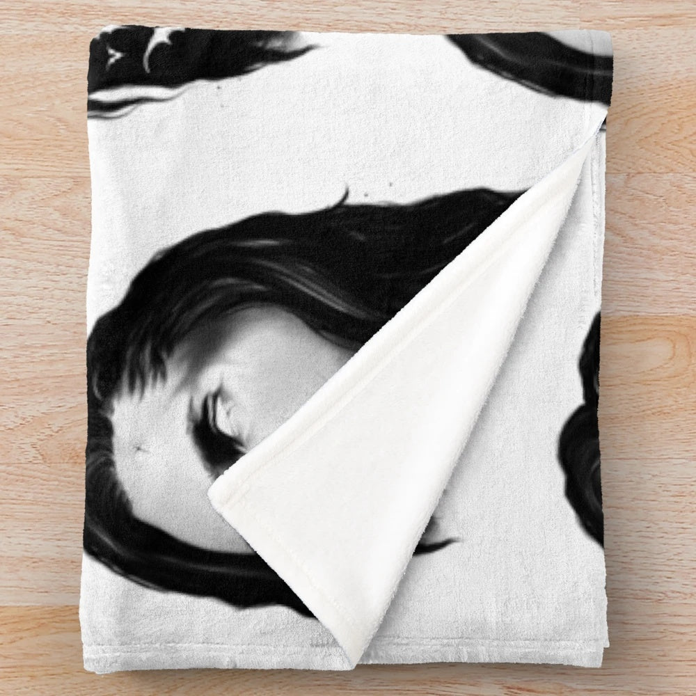 Peter Steele inspired plush blanket with dark gothic and metal design