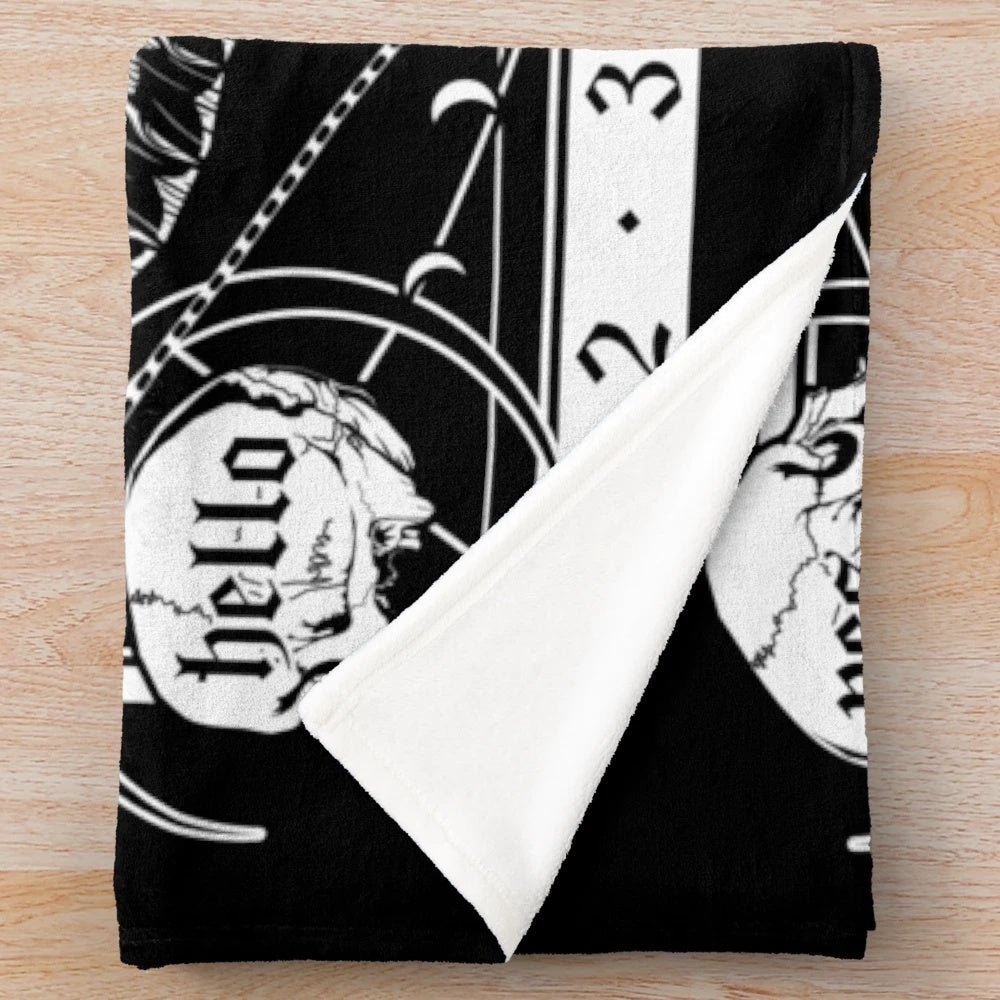 Death Moth Plush Blanket featuring a creepy, gothic moth design