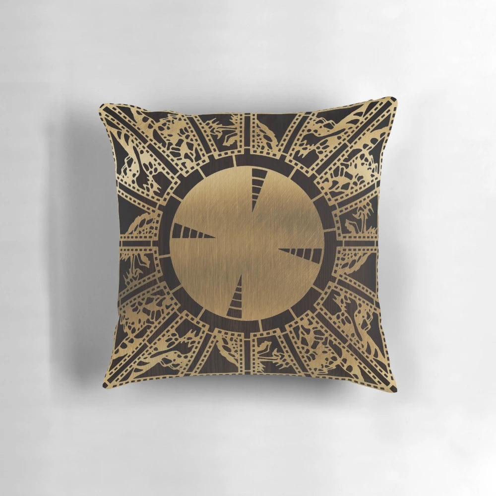 Haunting lament configuration inspired throw pillow with demonic imagery