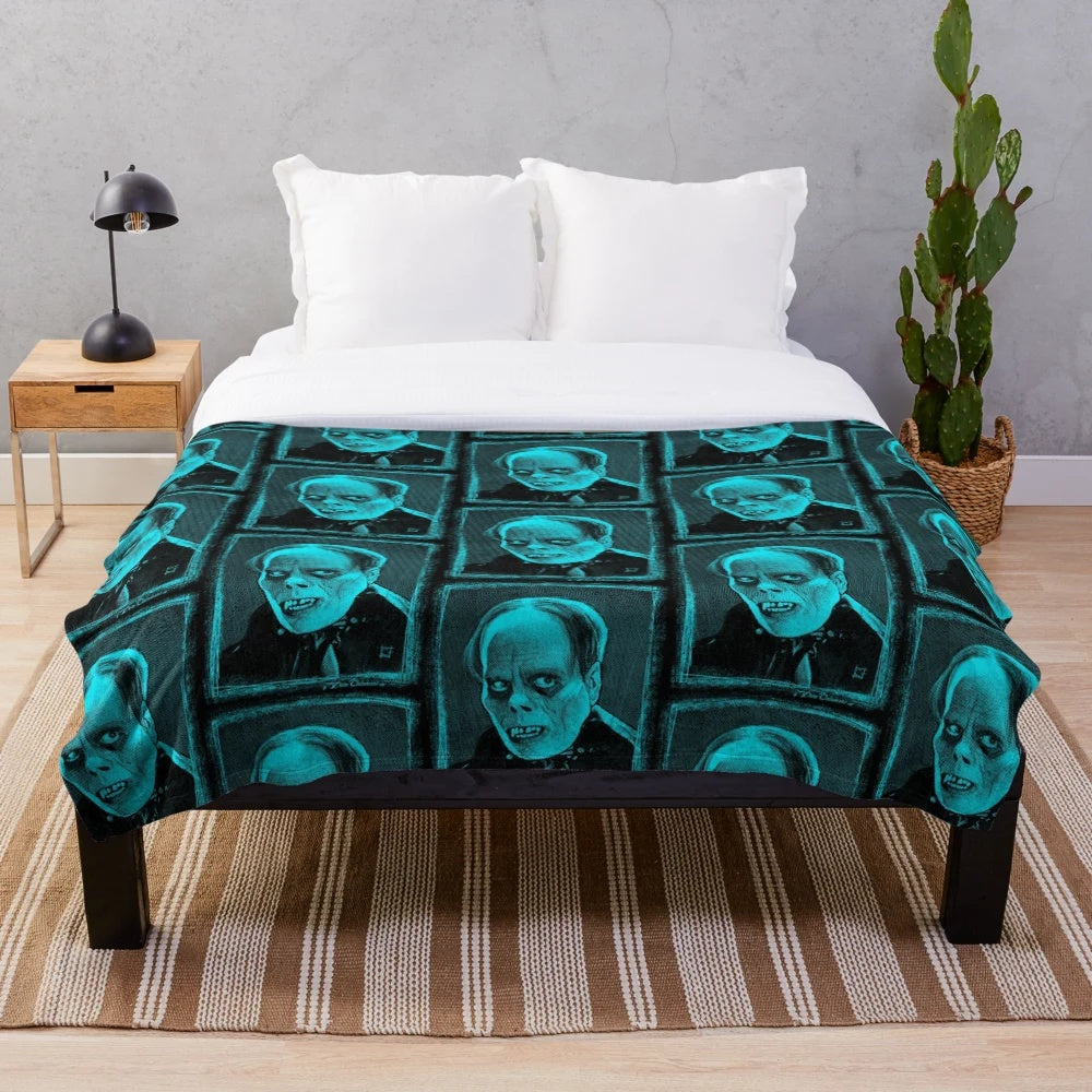 Phantom of the Opera inspired plush blanket featuring gothic horror elements