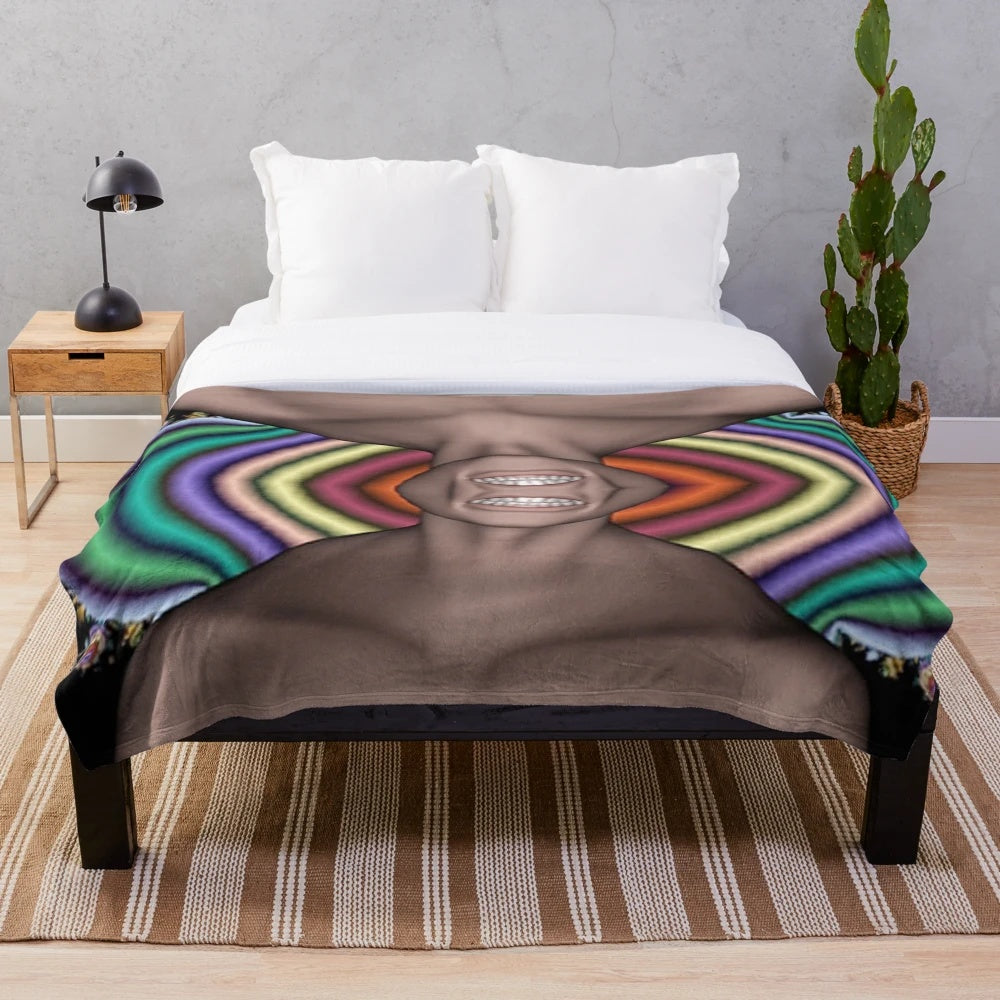 Plush blanket with a gothic horror-inspired design