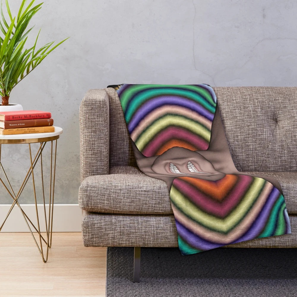 Plush blanket with a gothic horror-inspired design