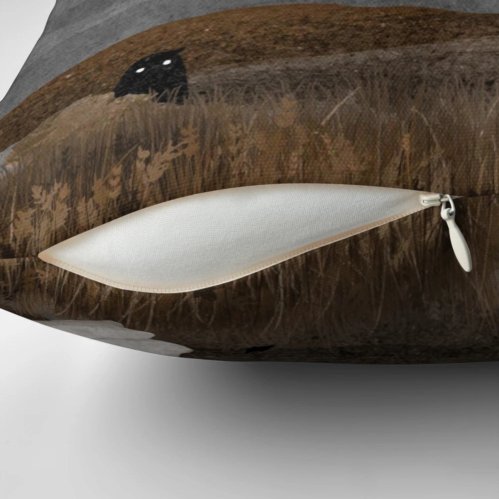 Windy Moor Pillow with ghostly, supernatural landscape design