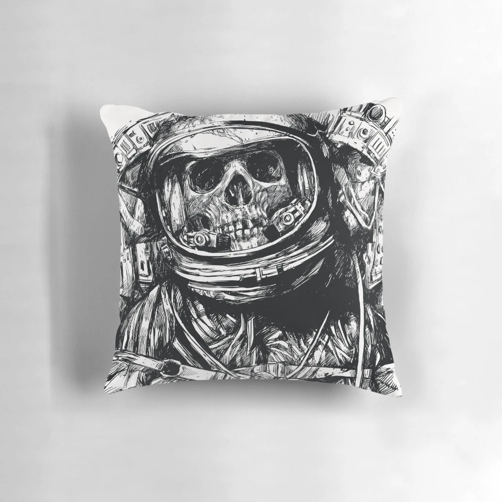 Ghostly floating astronaut in a dark, starry space scene
