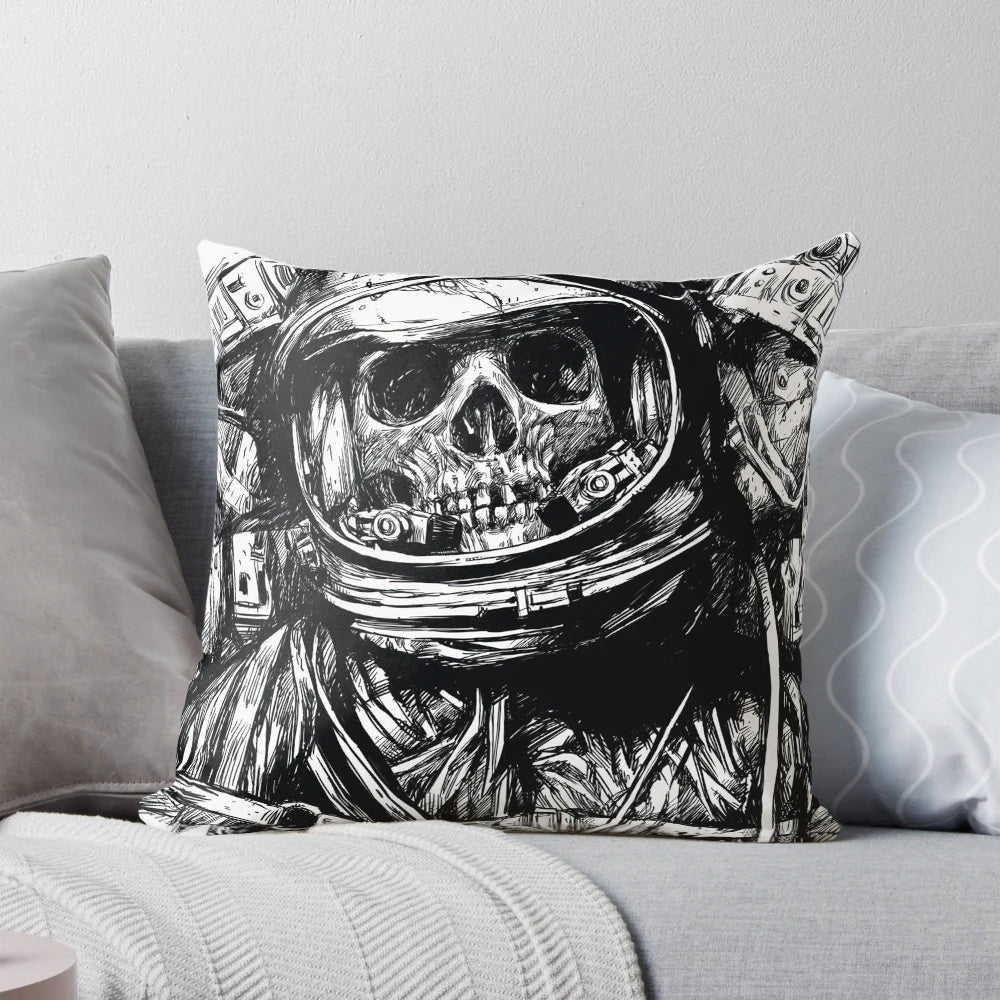 Ghostly floating astronaut in a dark, starry space scene