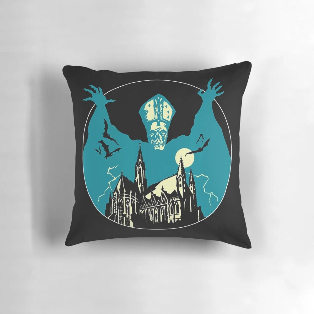 Ghost Opus Vintage Pillow featuring the band's iconic logo and imagery