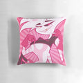 "Soft, plush pillow featuring Hazbin Hotel character Angel Dust in a playful 'Yes Daddy?' pose"