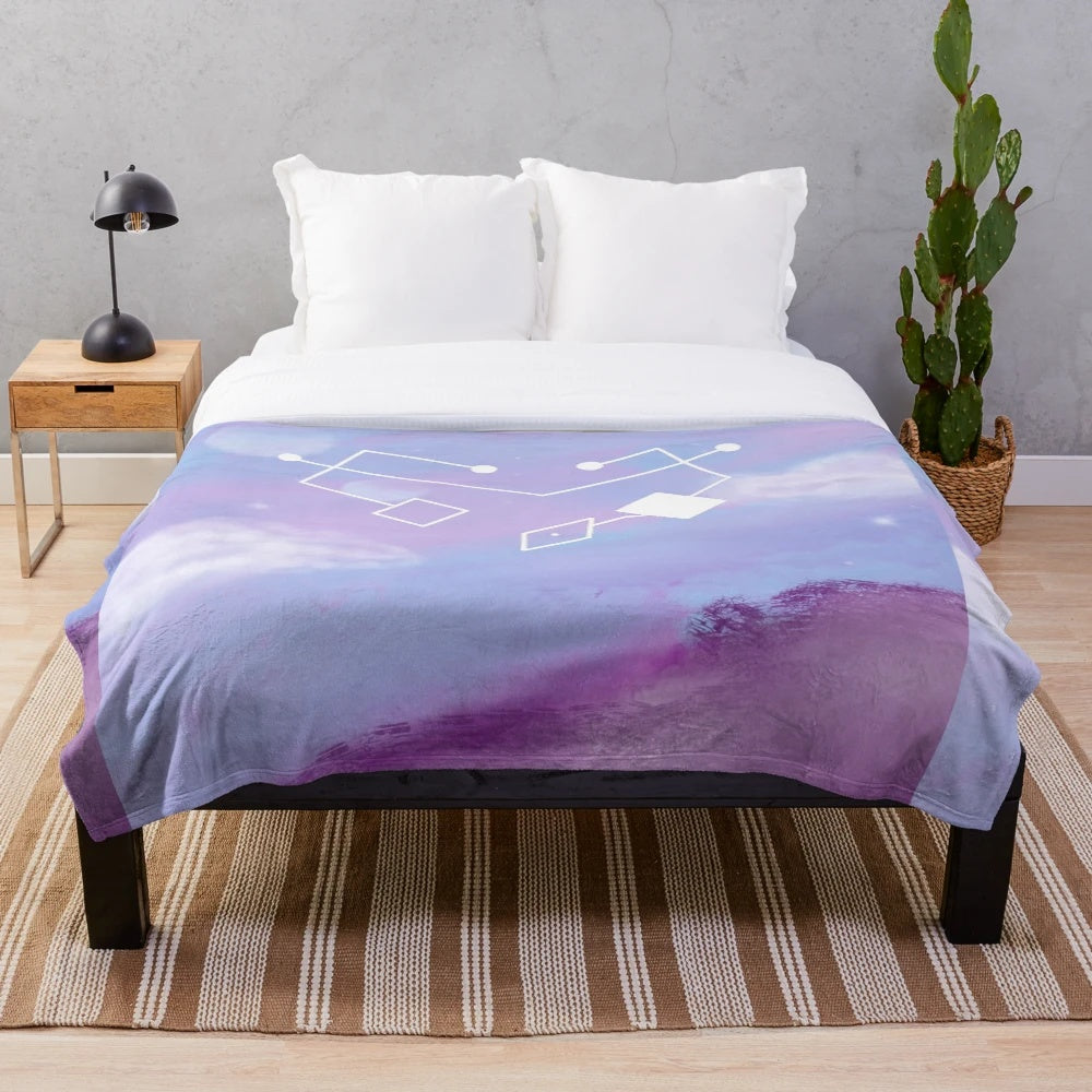 Heart and Space Themed Plush Blanket Inspired by the Fantasy Series She-Ra