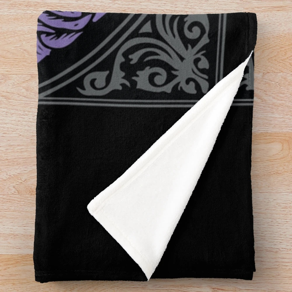 Heartagram inspired plush blanket with purple stroke design