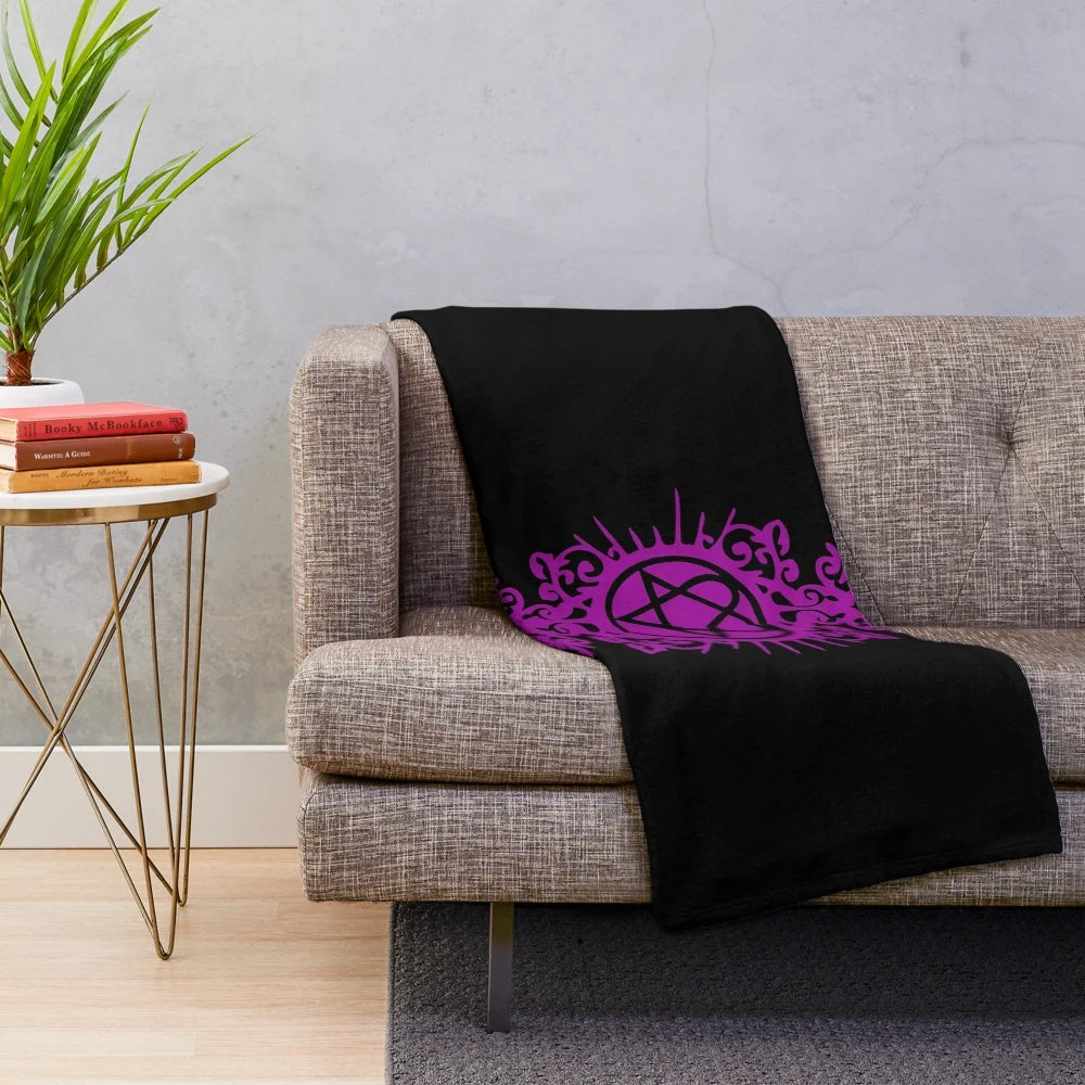 Heartagram inspired plush blanket featuring the iconic symbol of the metal band HIM
