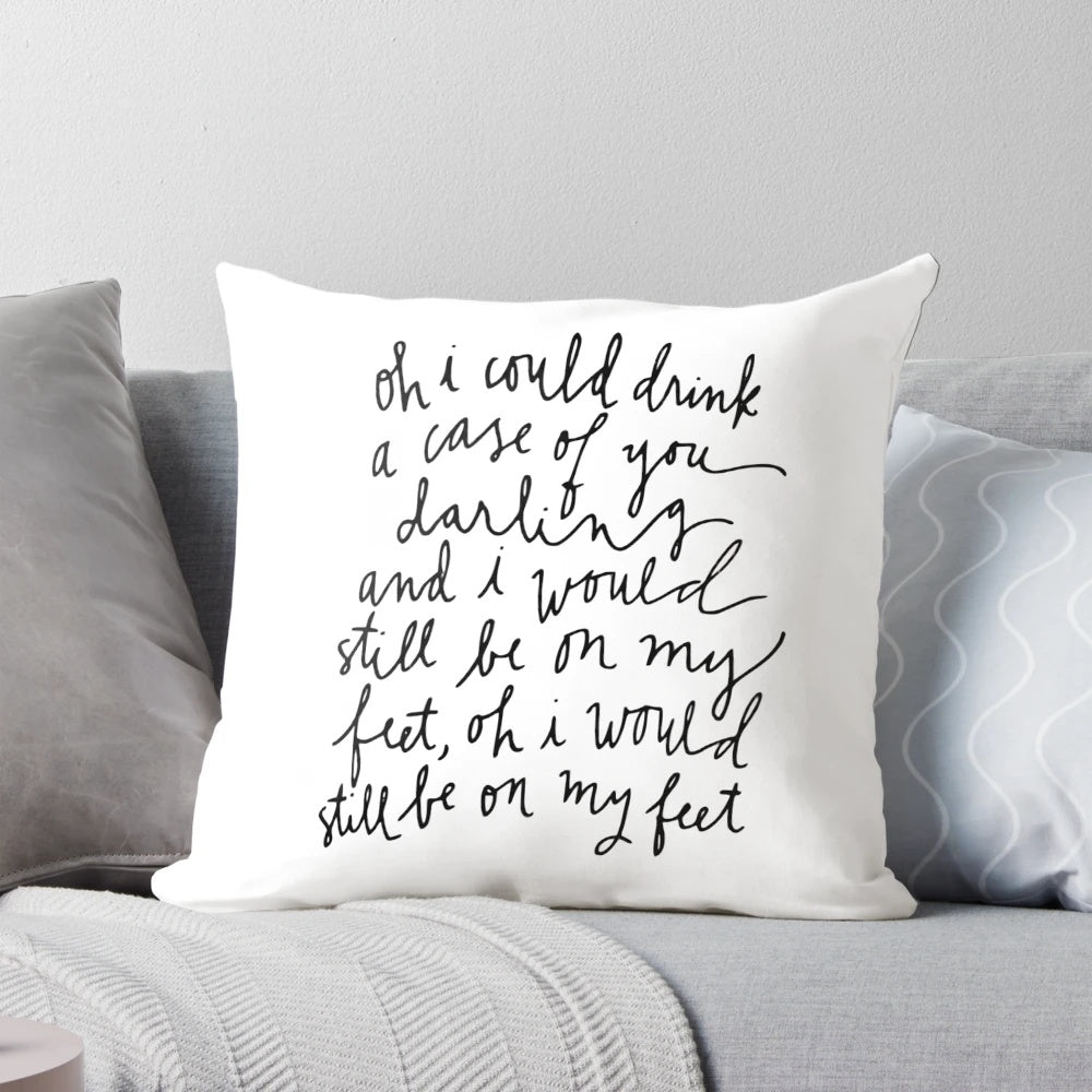 A Case of You Pillow with Heartbroken Lyrics Inspired by Joni Mitchell and James Blake