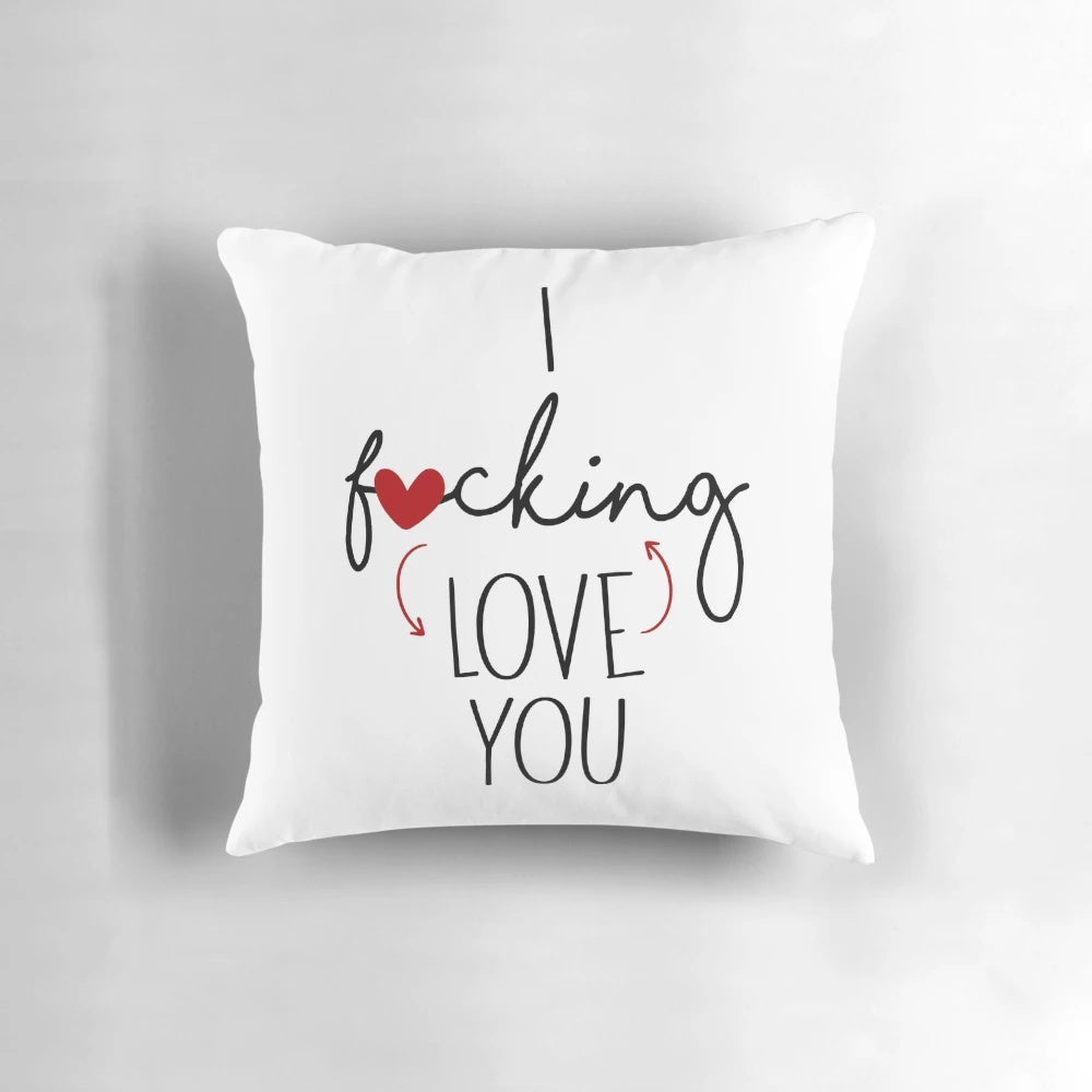 Cozy Valentine's Day Anniversary Pillow with "I Love You" Message