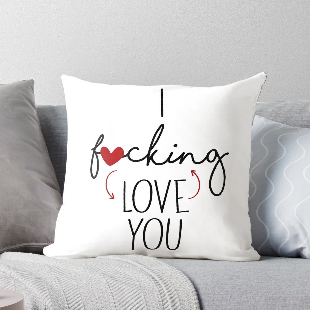 Cozy Valentine's Day Anniversary Pillow with "I Love You" Message