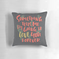 Cozy heart-shaped pillow with a handwritten "I Love You Forever" quote and decorative leaf design