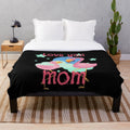 Plush blanket with "Best Mom in the History of Ever" text and hearts