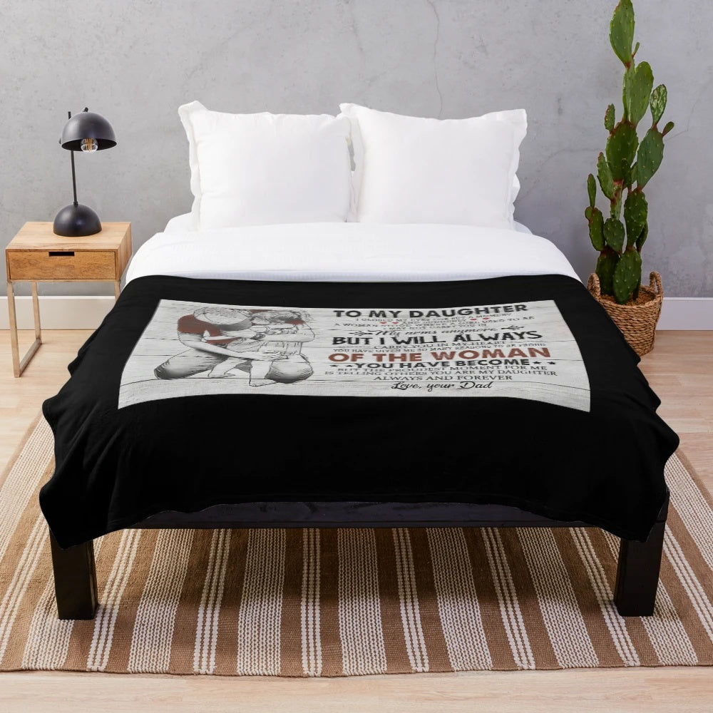 Cozy plush blanket personalized for a special father-daughter relationship