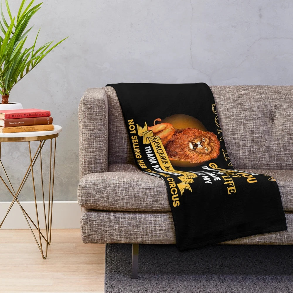 Plush blanket with "to my dear son in law i didn't give you the gift of life" design