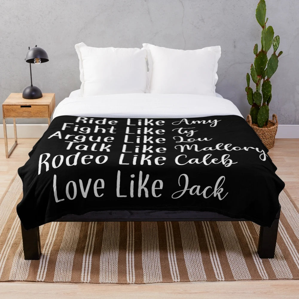 Heartland-inspired plush blanket featuring Amy Fleming and horses