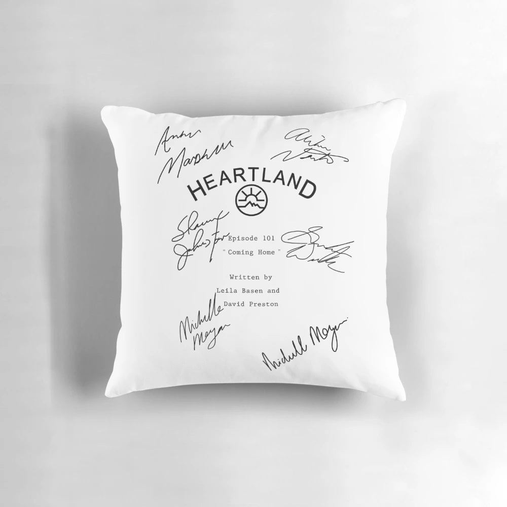Heartland-Inspired Script Throw Pillow with Farmhouse Decor