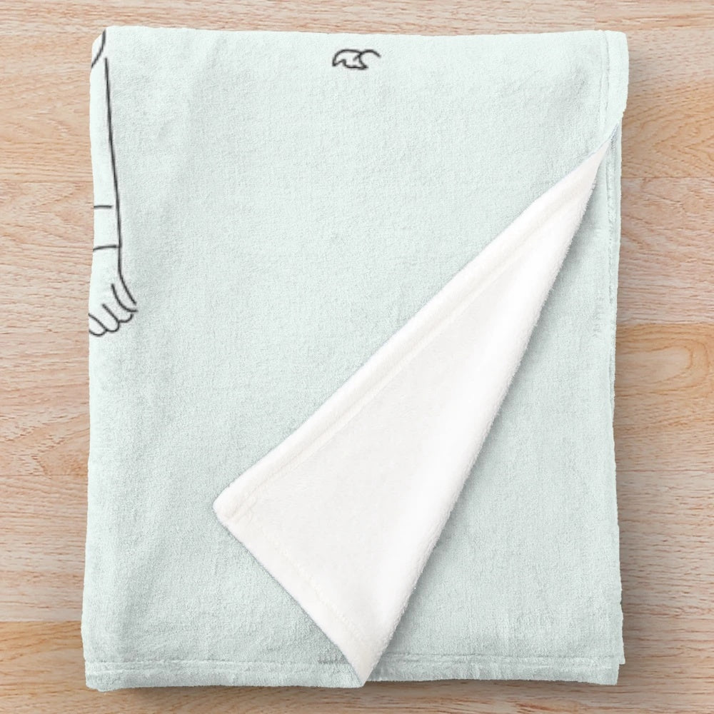 Heartstopper-inspired plush blanket featuring lineart illustrations of the show's characters