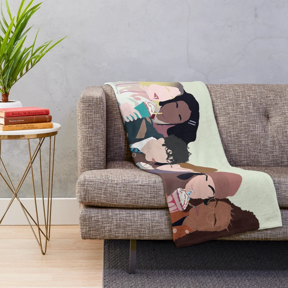 Heartstopper inspired minimal design plush blanket