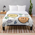 Heartstopper inspired pastel plush blanket with leaves