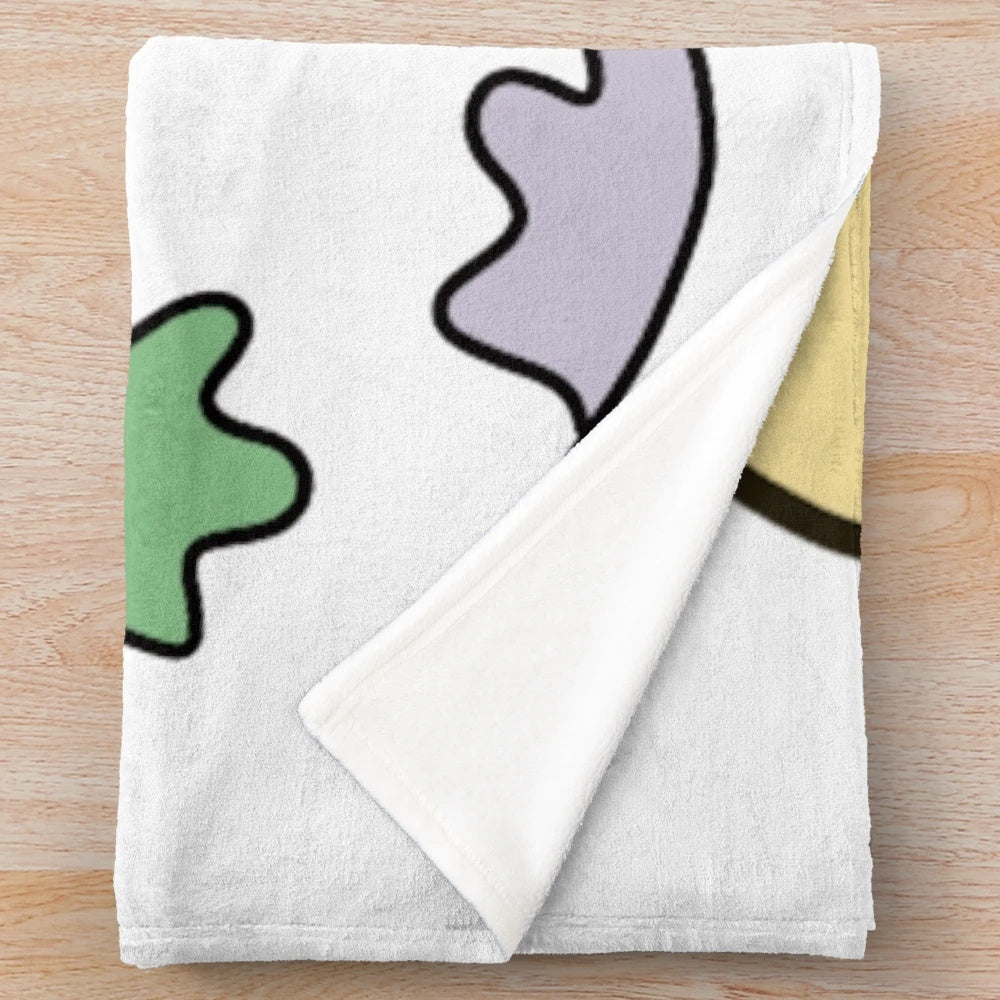 Heartstopper inspired pastel plush blanket with leaves