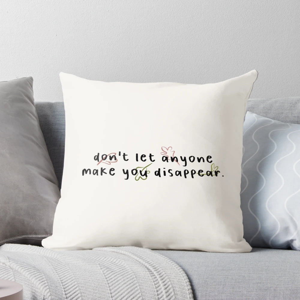 Stylish pillow with a quote from the hit Netflix series Heartstopper, featuring the main characters.