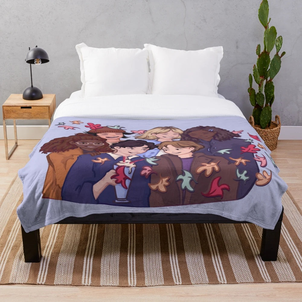 Heartstopper-themed plush blanket featuring the beloved Nick and Charlie characters