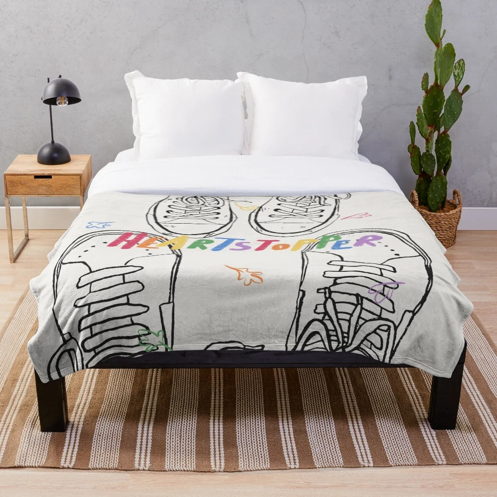 Heartstopper-inspired plush blanket featuring Nick and Charlie