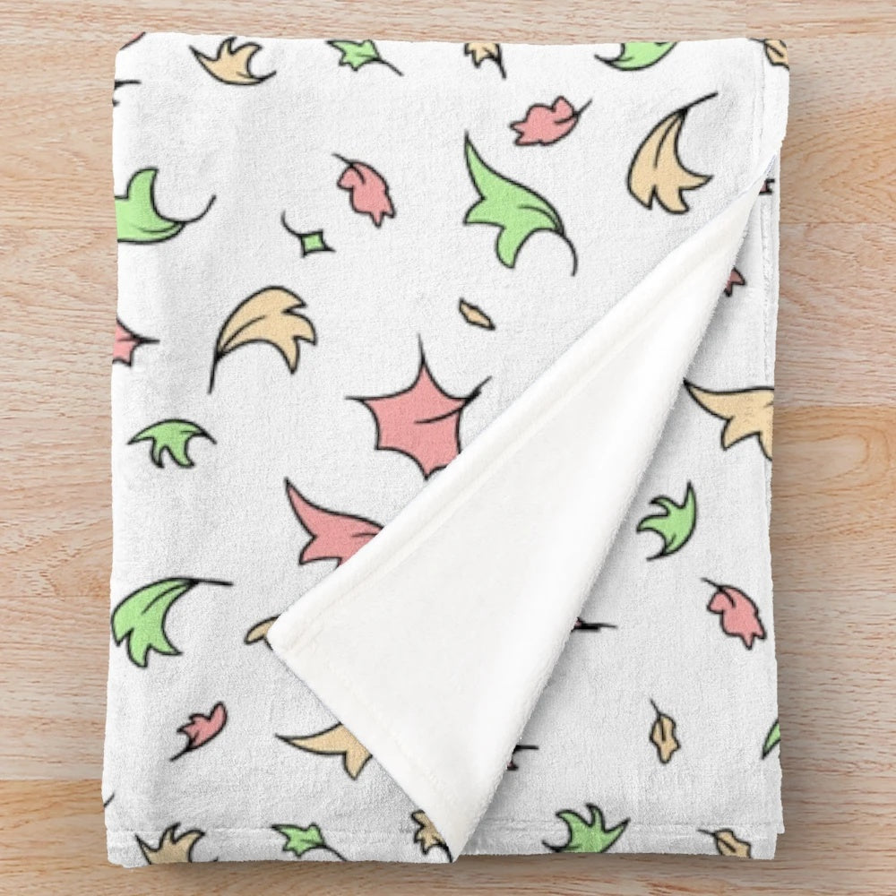 Heartstopper inspired plush blanket featuring leaves and LGBT pride colors