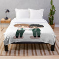 Heartstopper inspired plush blanket with Nick and Charlie design