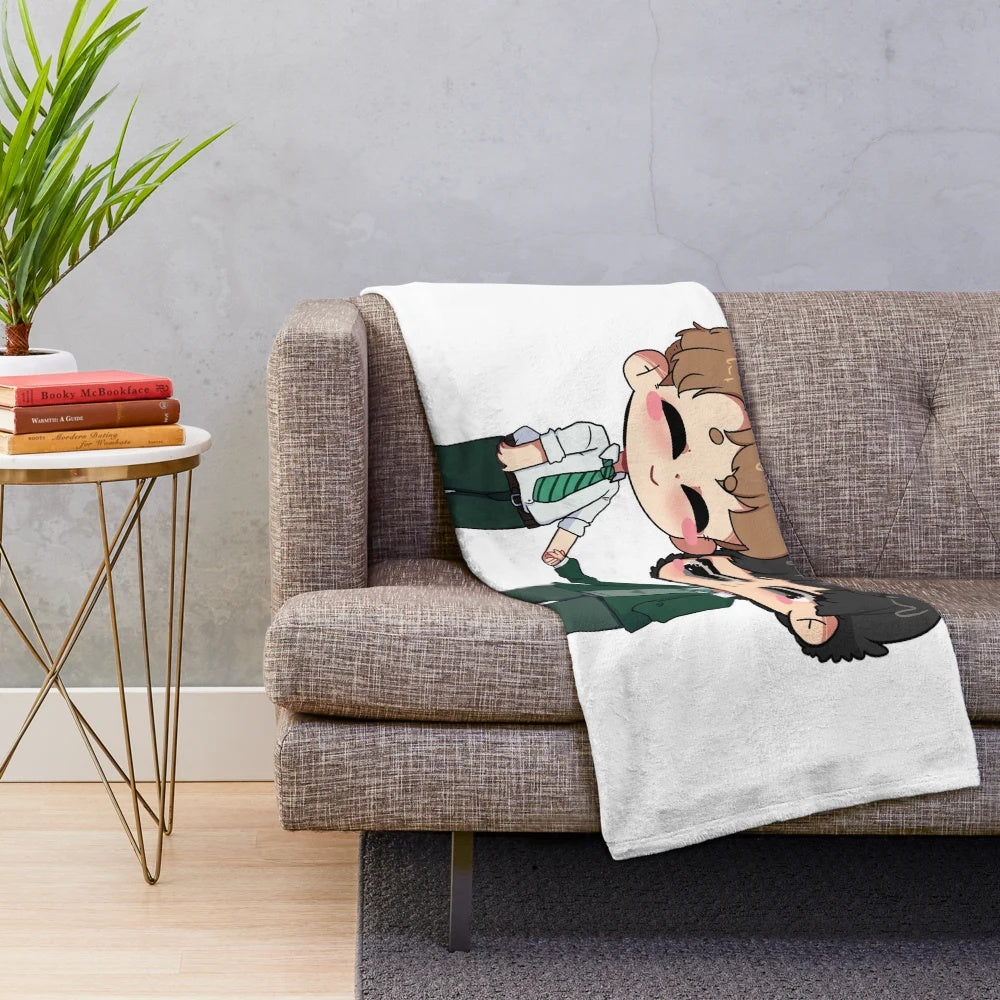 Heartstopper inspired plush blanket with Nick and Charlie design