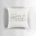 Heartstopper inspired lineart design printed on a high-quality throw pillow, featuring the main characters from the Netflix series.