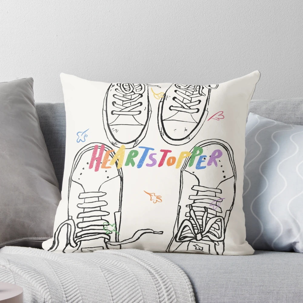 Heartstopper Nick and Charlie Shoes Pillow - Cozy LGBTQIA+ Fan Merchandise