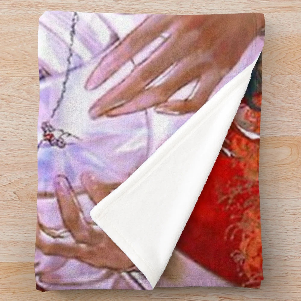 Soft and cozy plush blanket featuring heaven's blessing anime-style fanart of Xie Lian and Hua Cheng
