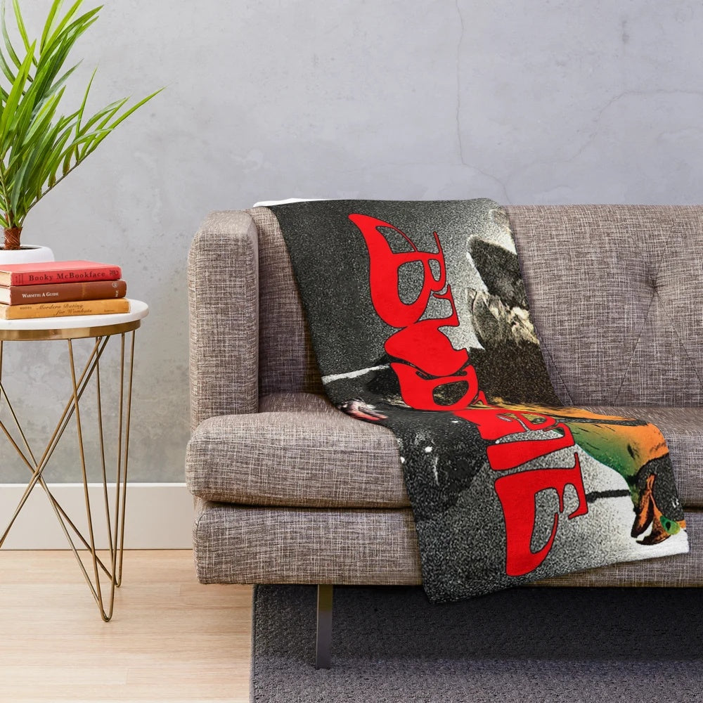 Heavy metal inspired plush blanket featuring the "in for the kill" design