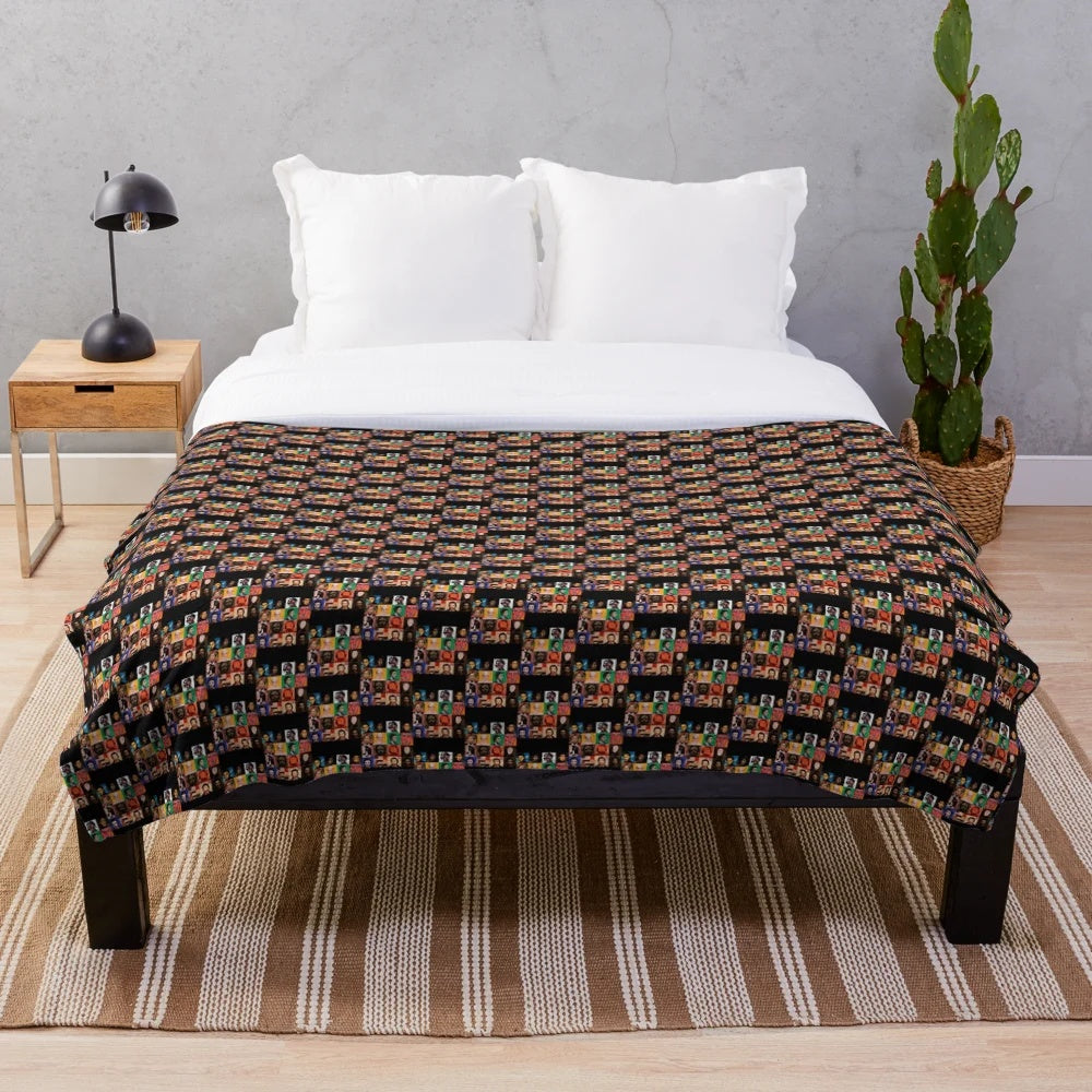 Heavy metal plush blanket with band logo design