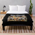Heavy metal plush blanket with Bolt Thrower inspired design
