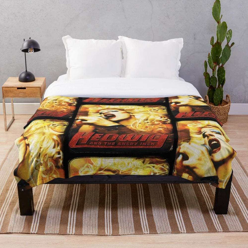 Hedwig inspired plush blanket featuring the iconic character from the cult musical