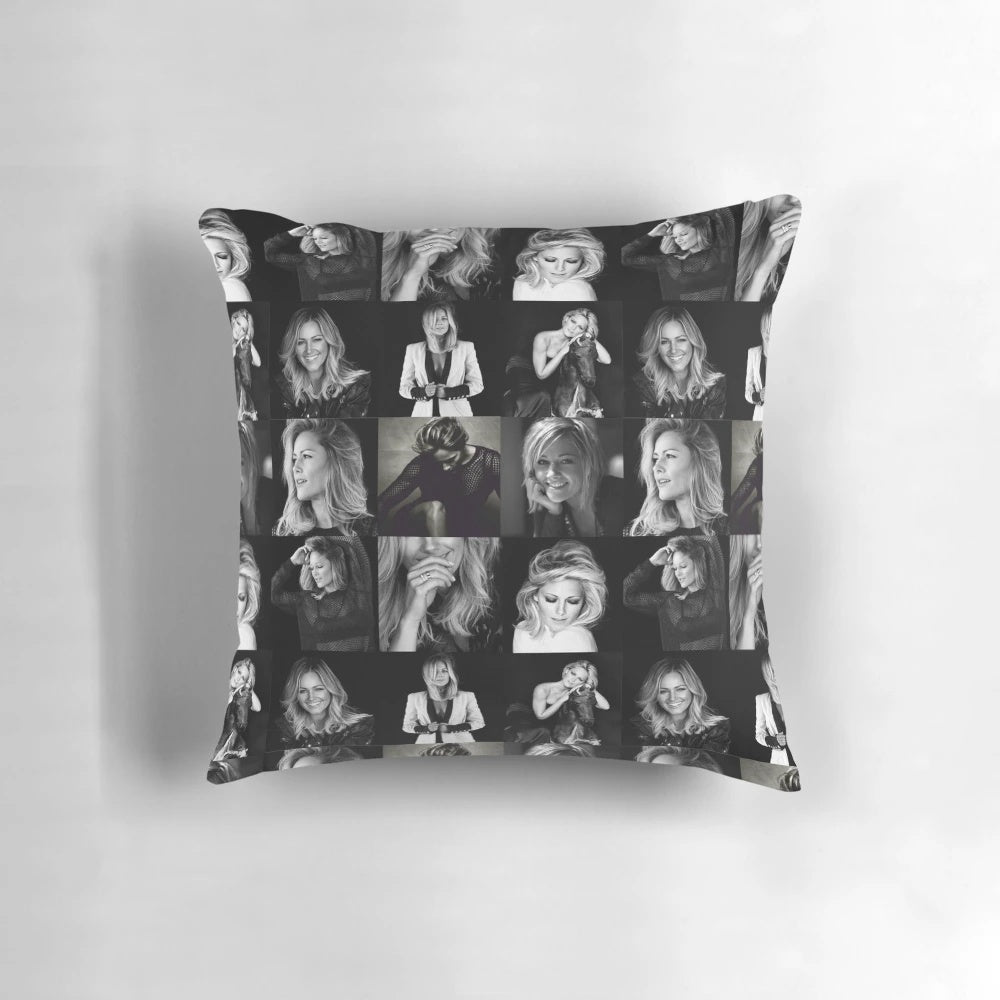 Helene Fischer inspired decorative pillow with a collage design
