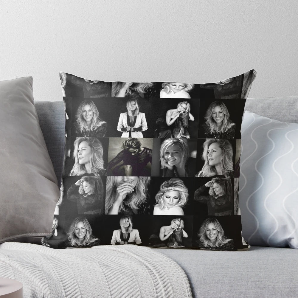 Helene Fischer inspired decorative pillow with a collage design