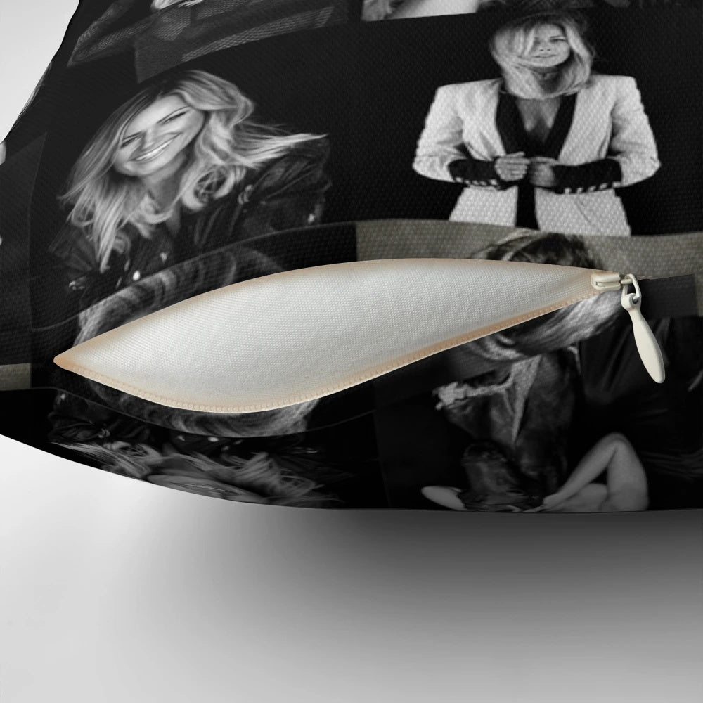 Helene Fischer inspired decorative pillow with a collage design