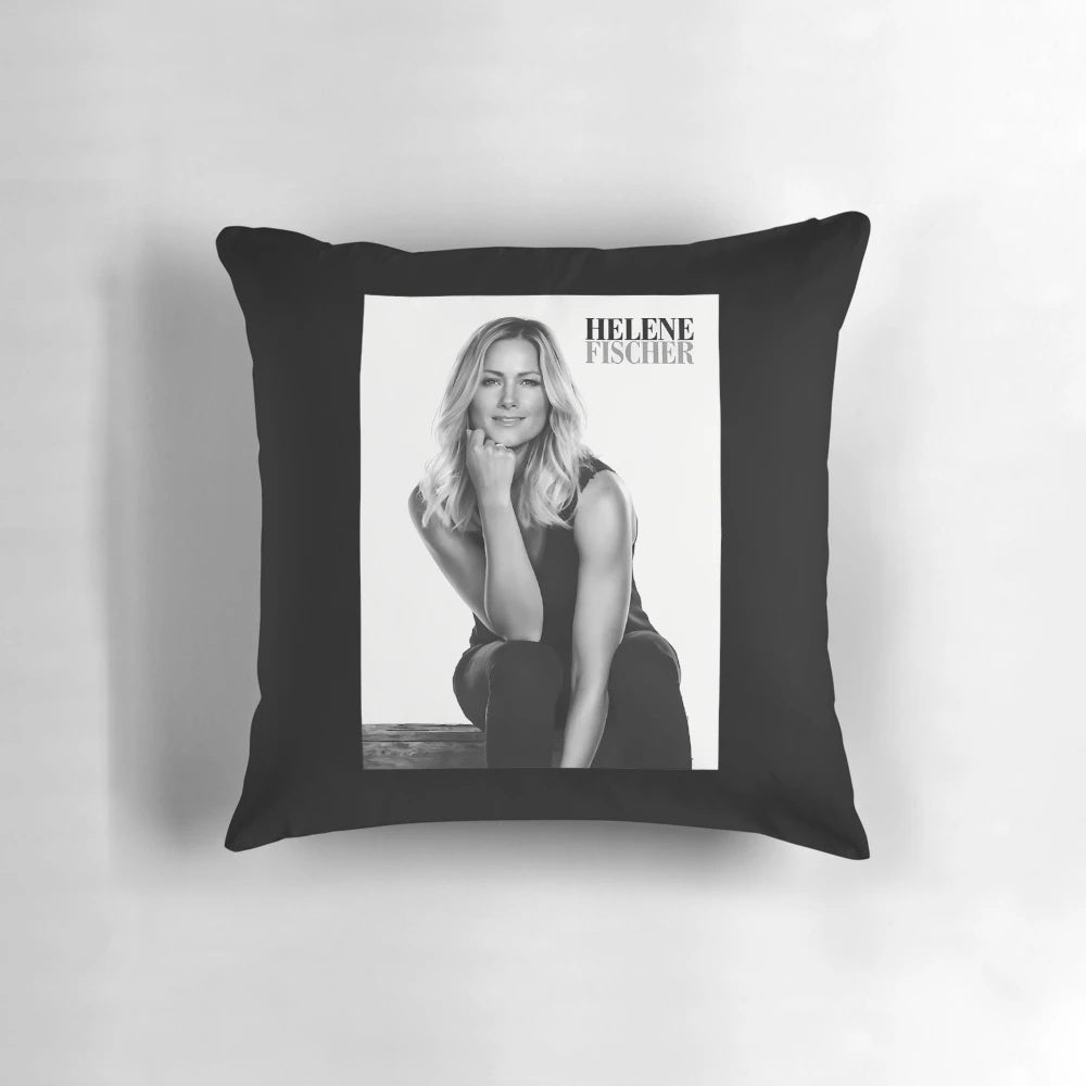 Soft, high-quality pillow featuring the image of popular German singer Helene Fischer