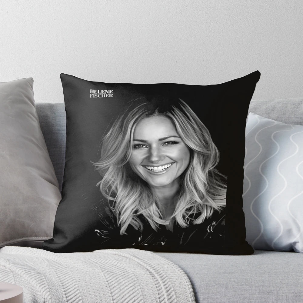 Helene Fischer Pillow featuring a collage-style design inspired by the German pop star