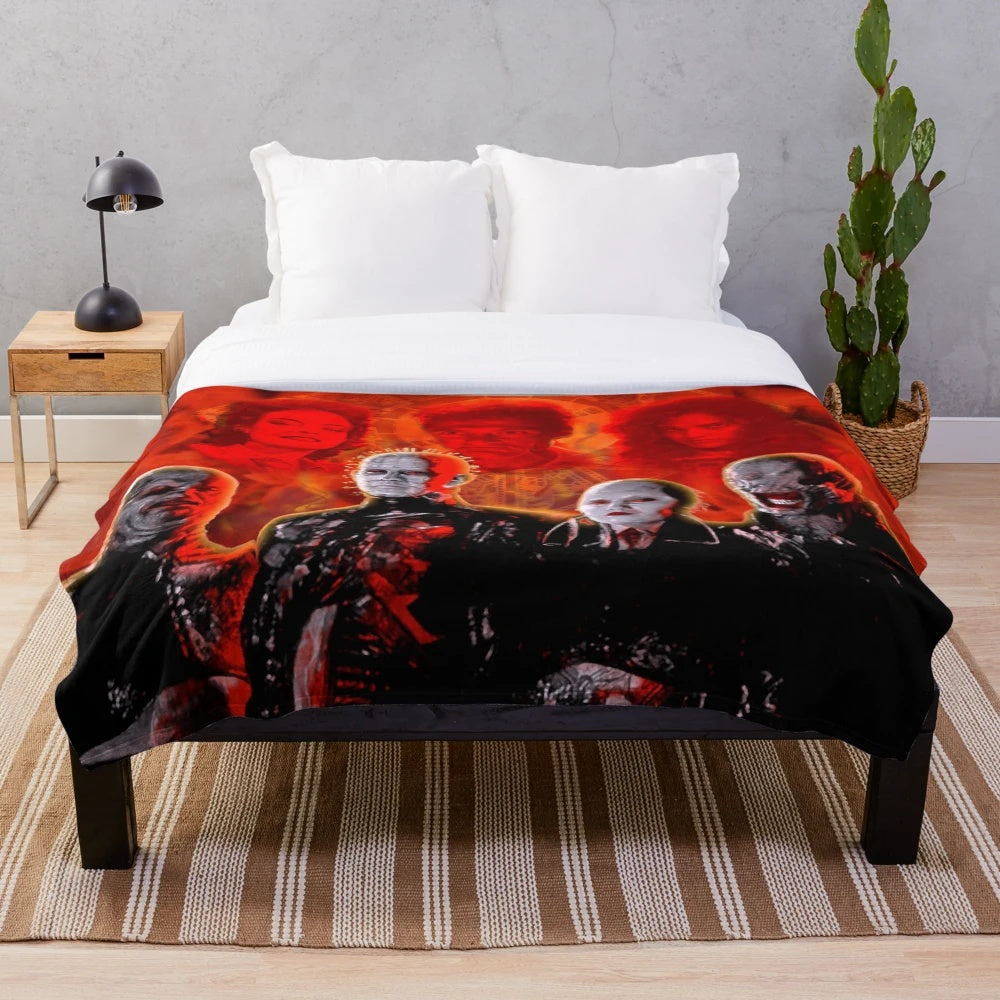 Hellraiser-Inspired Cenobites Pinhead Puzzle Box Plush Blanket