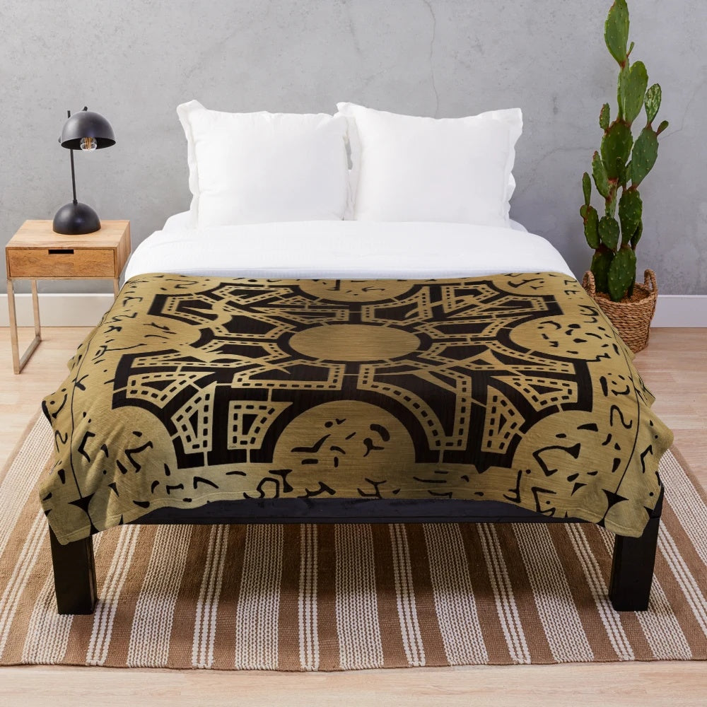 Lament Configuration Plush Blanket with Hellraiser-inspired design